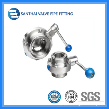 304 Material Pulling Griff geklemmte Sanitary Butterfly Valve